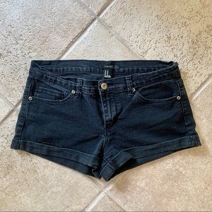 Forever 21 Black Denim Shorts